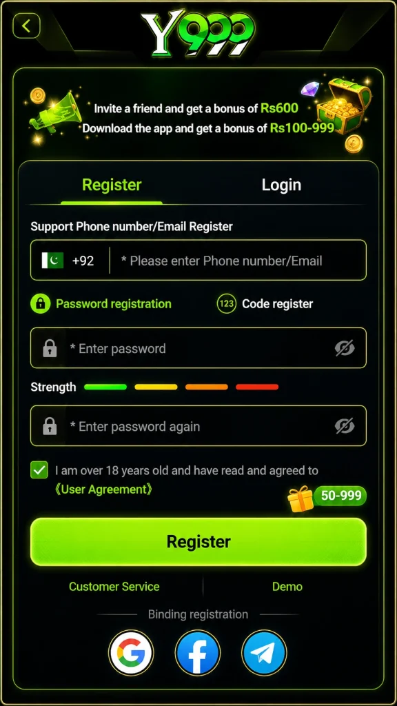y9999 Game regester