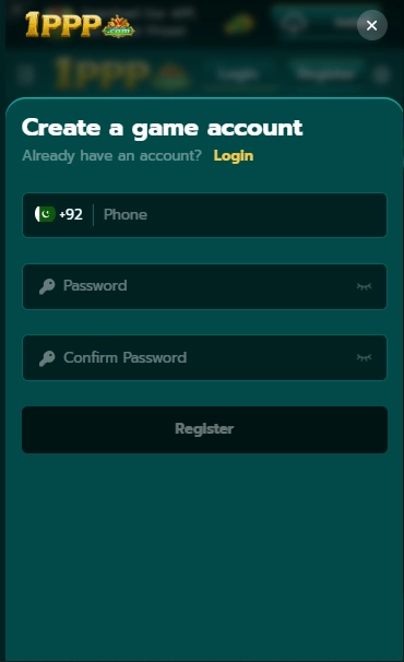 Registration on 1PP Game