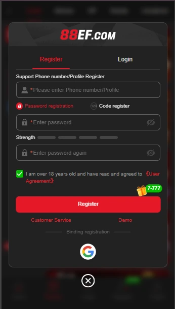 88EF Game login and register