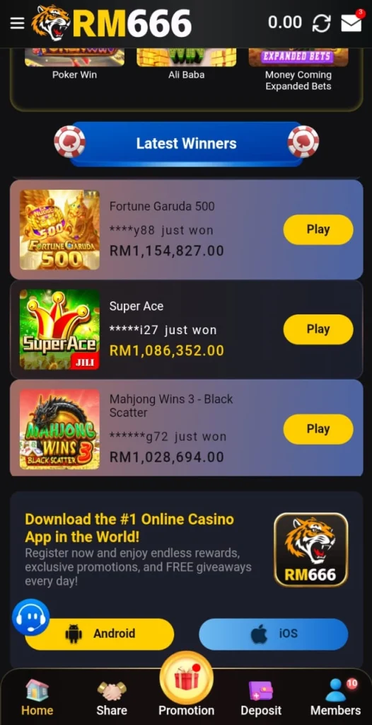 RM777 Bonuses and Promotions