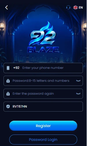 92 Blaze Game Register and login