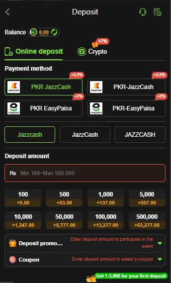 X444Bet Game Deposit