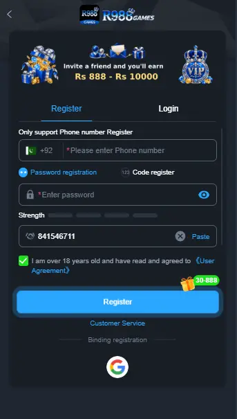 R9888 Game Registration