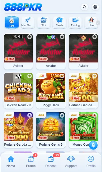 8888PKR Game Interface
